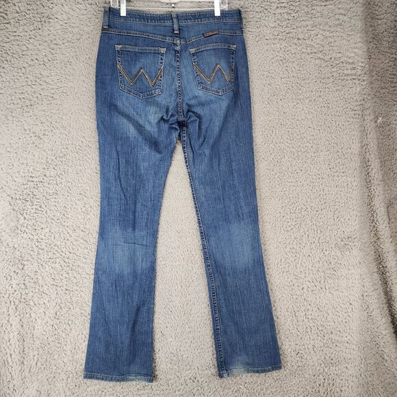 Wrangler Jeans Womens 9 Tall Dark Wash Stretch Mid Rise Bootcut *Read* - Picture 1 of 14